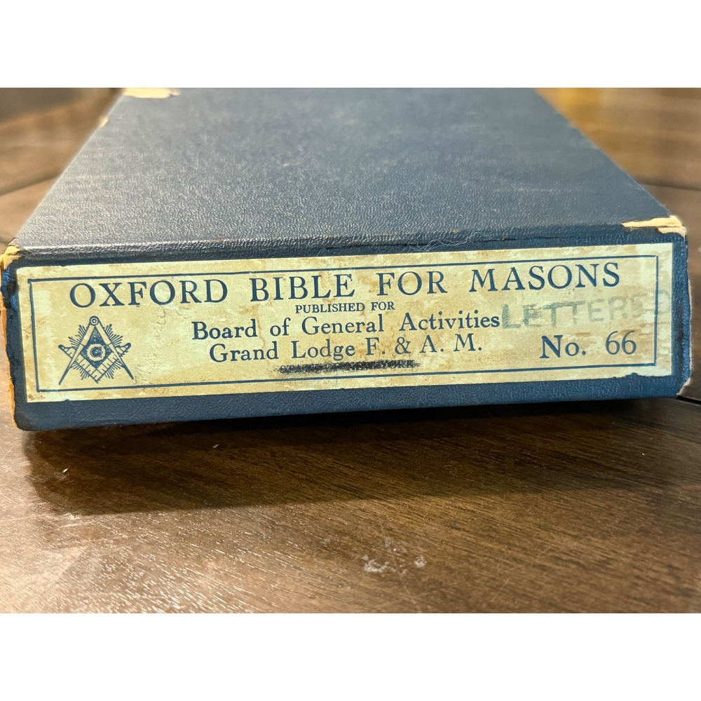 Vintage Oxford Bible for Masons Thomas Nelson & Sons KJV Grand Lodge F&AM No 66